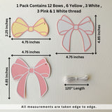 Valentine Decoration Items|Bride To Be Decoration|Bow,Ribbons Birthday Theme Decoration Girls,Teenager|12 pcs Pastel Paper Bunting Flags for Decoration,Banner,59"Length