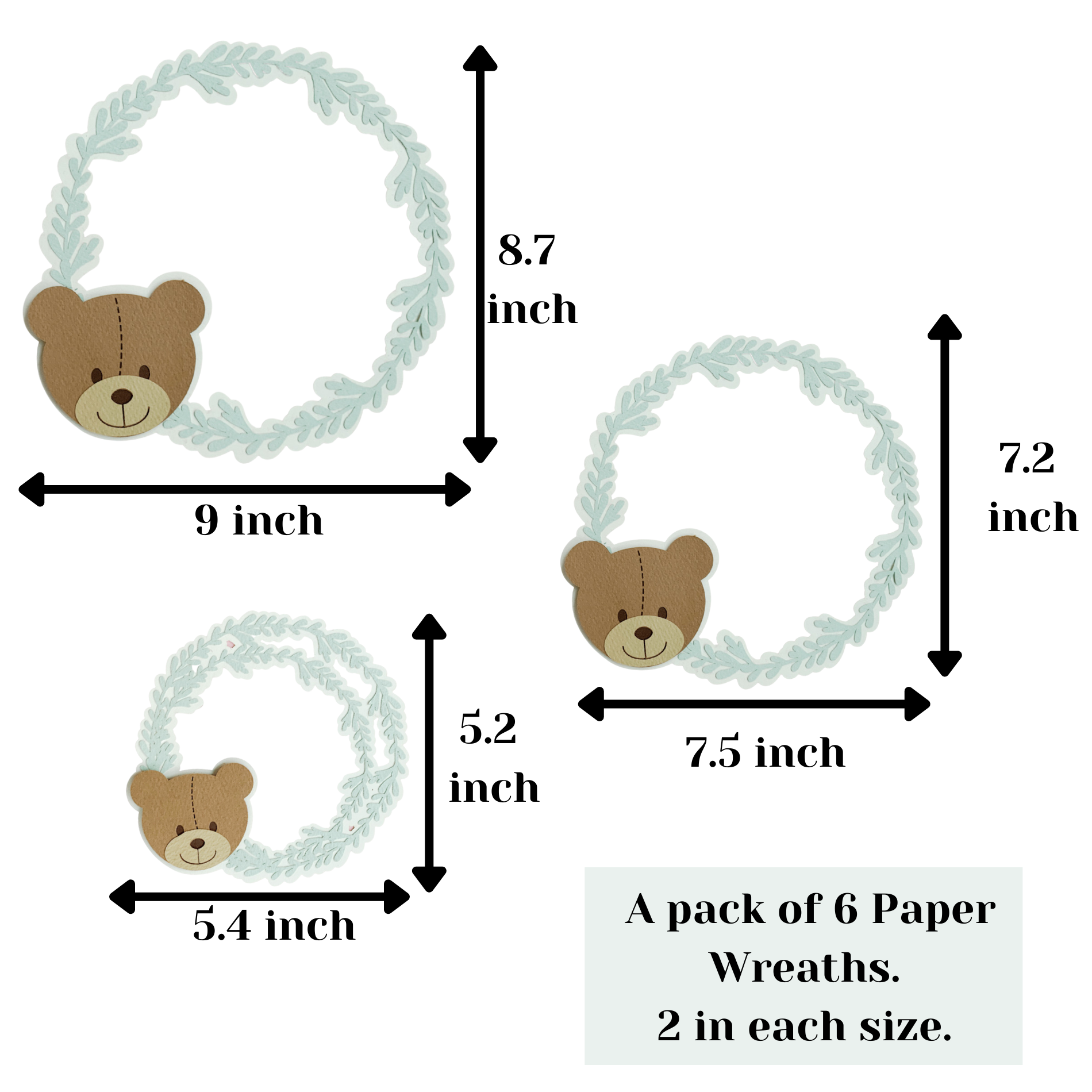 Pinfliers Teddy Bear Theme Birthday Party Decoration Paper Wreath