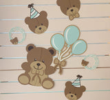 Pinfliers Teddy Bear Theme Birthday Party Big Paper Cutouts, 6 pieces in 1 pack