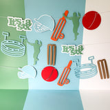 Pinfliers Cricket Theme Birthday Decoration for Husband,Boys,Men|Paper Bunting,Banner,Streamers|Birthday Backdrop for Decoration|14 pcs|115