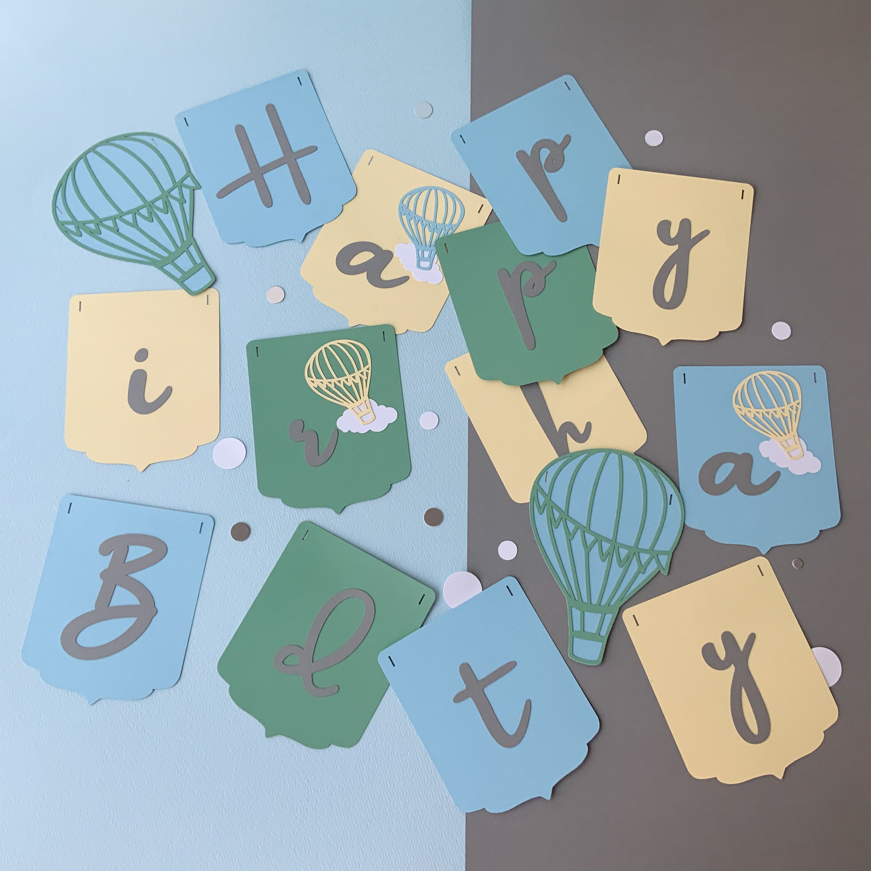 Hot Air Balloon Theme Birthday Decoration|Happy Birthday Banner|1st Birthday Decoration for Baby Girl,Boy|Birthday Backdrop, Wall Decoration|15 Pieces