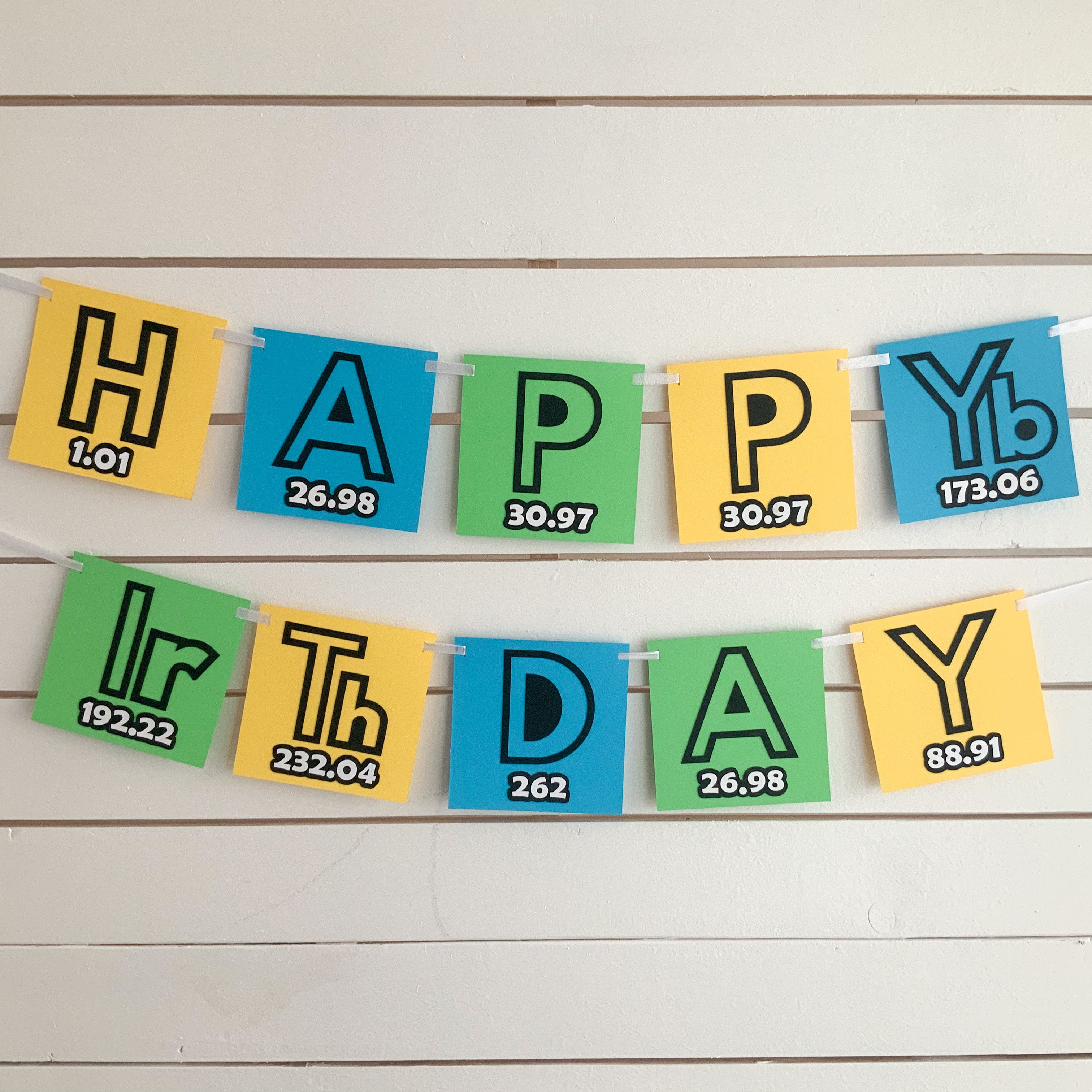 Pinfliers Science Theme Happy Birthday Banner for Boys/Girls, Paper Banner,10 pcs Bunting/Banner/Flags,45 inches in Length