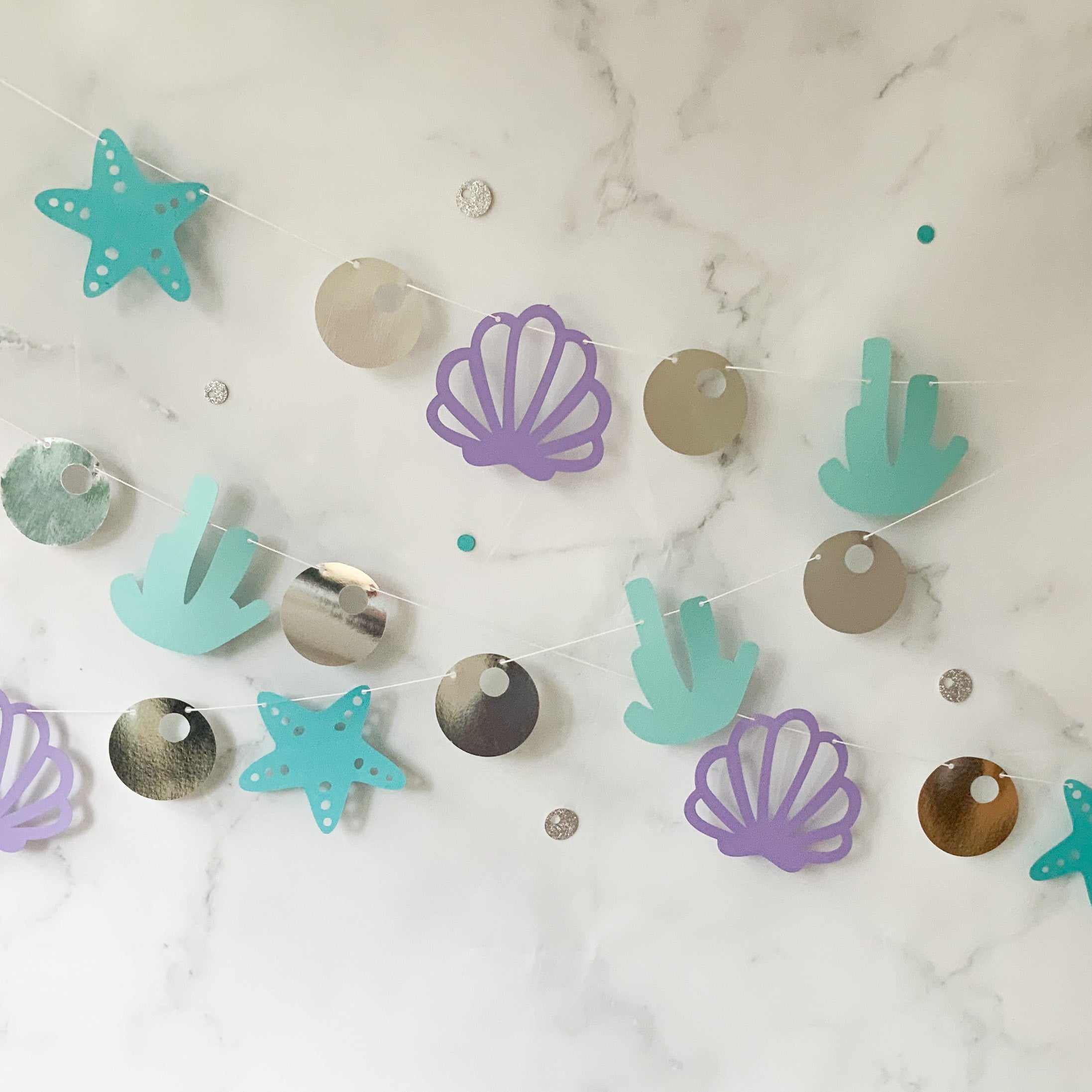 Pinfliers Mermaid Theme Birthday Party Decoration Paper Bunting|Garland, Backdrop| Wall Decoration