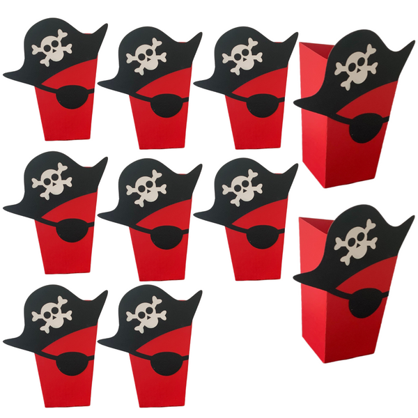Pinfliers Pirate Theme Party Paper French Fries / Popcorn Boxes, A set
