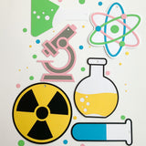 Pinfliers Science Theme Birthday Party Hangings with Pink
