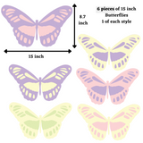 Pinfliers Butterfly Theme Birthday Party Big Paper Cutouts, A set of 86 pieces