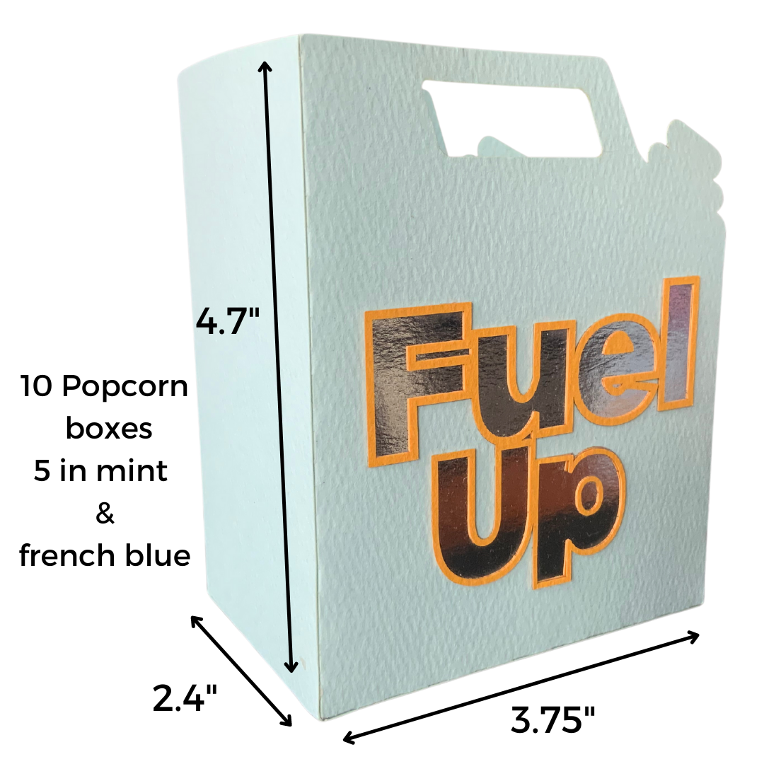 Pinfliers Car Theme Birthday Party Paper French fries /  Popcorn Boxes, A pack of 10 Popcorn Tubs