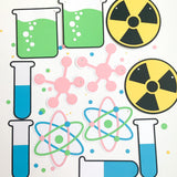 Pinfliers Science Theme Birthday Party Paper Bunting with Pink