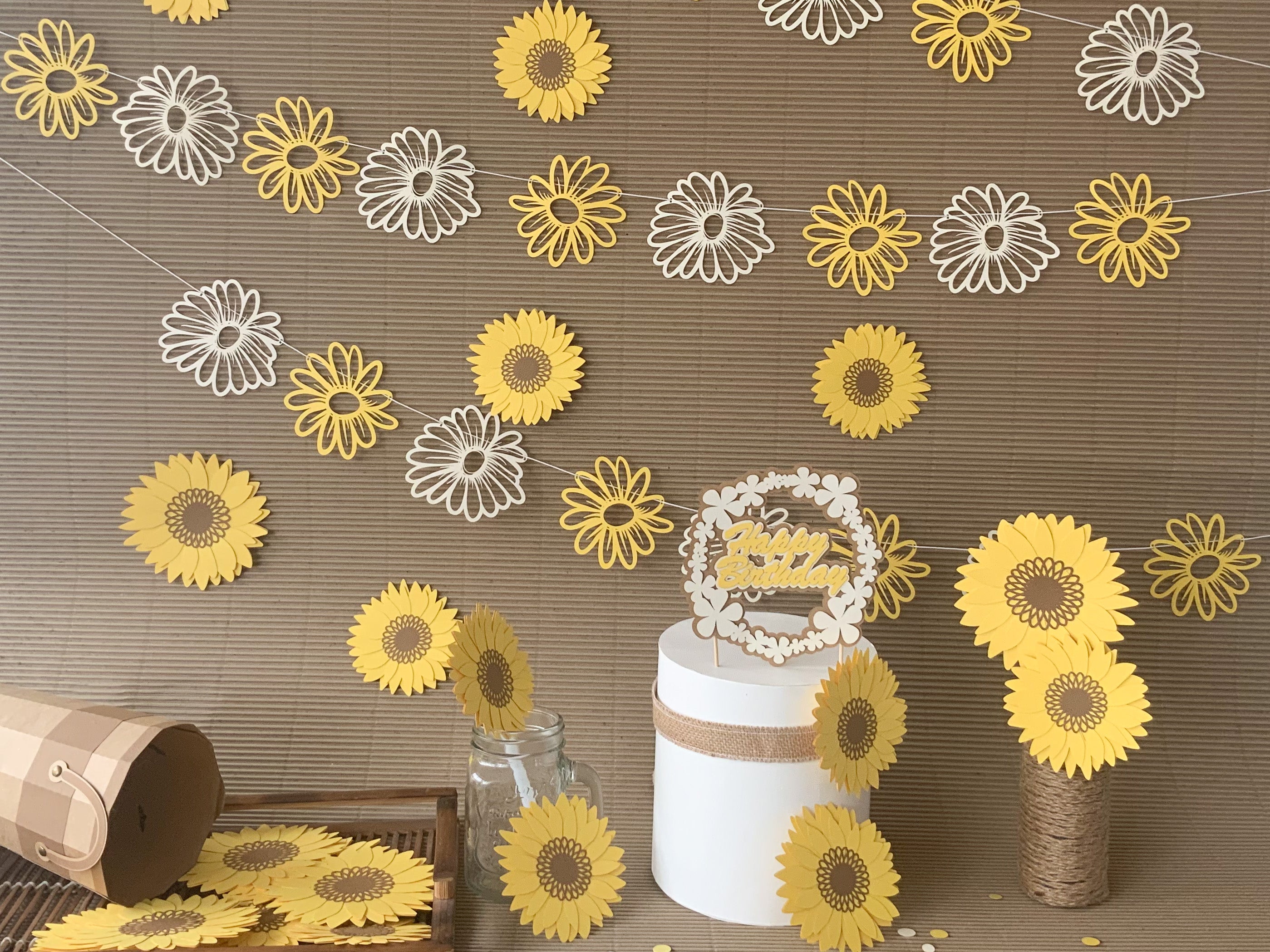 Pinfliers Rustic Theme Milestone Birthday Party Paper Cake Topper