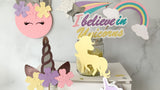 Pinfliers Pastel Unicorn Theme Birthday Party Decoration Paper Small Cutouts for Centerpiece
