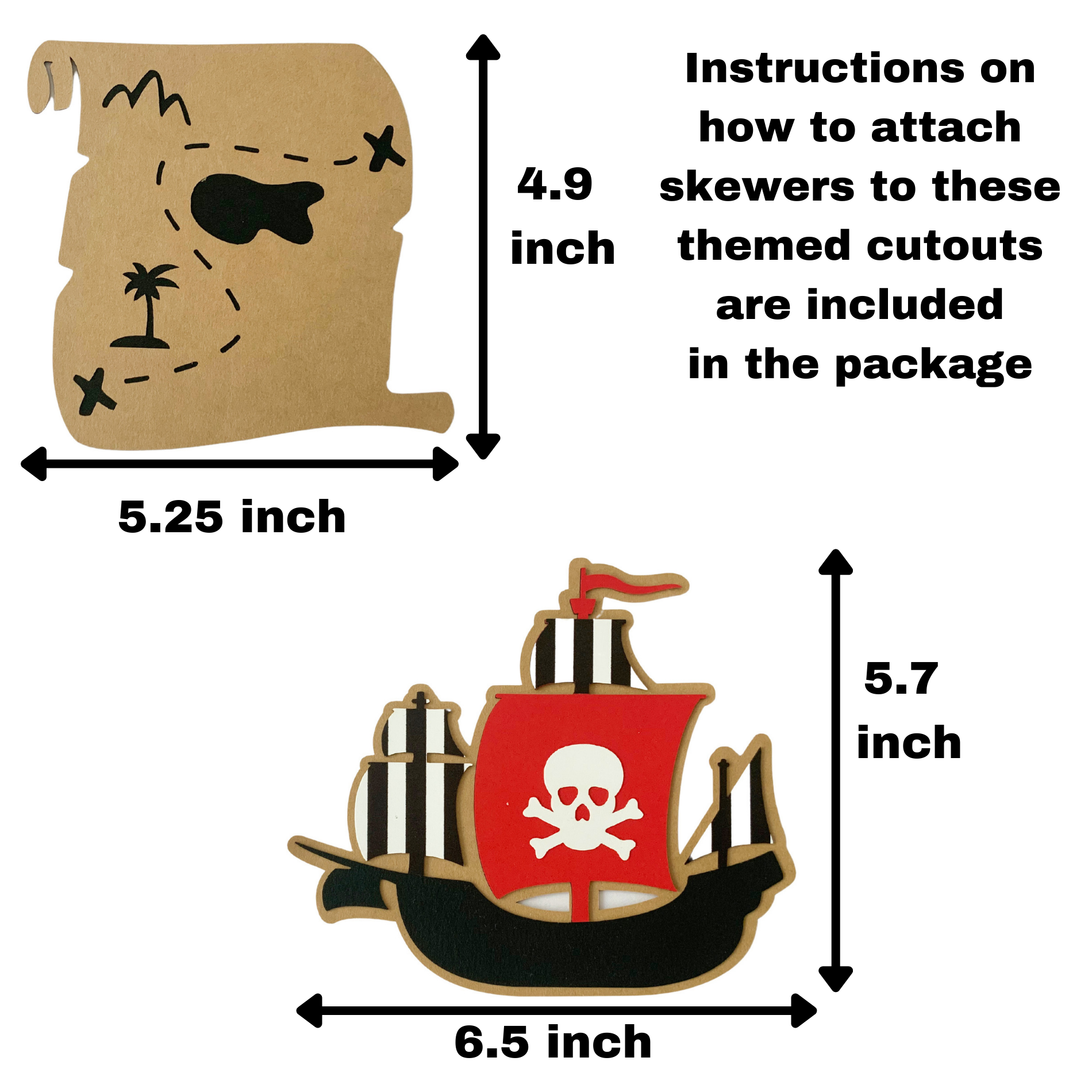 Pinfliers Pirate Theme Birthday Party Paper Small Cutouts for Centerpiece
