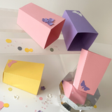 Pinfliers Butterfly / Flower Theme Birthday Party Paper French Fries / Popcorn Box, A set of 10