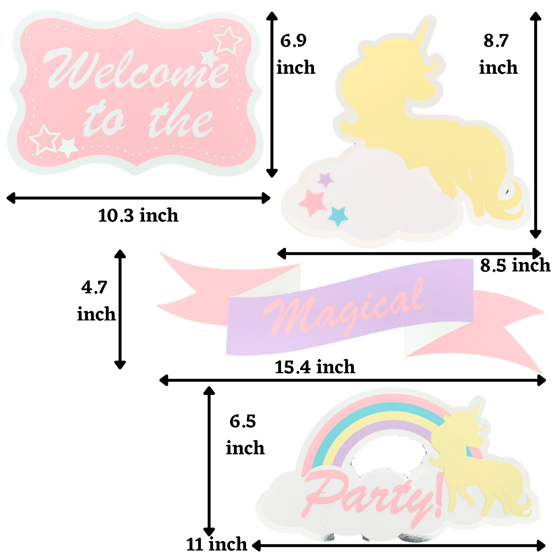 Pinfliers Pastel Unicorn Theme Birthday Party Decoration Paper Entrance Sign