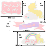 Pinfliers Pastel Unicorn Theme Birthday Party Decoration Paper Entrance Sign