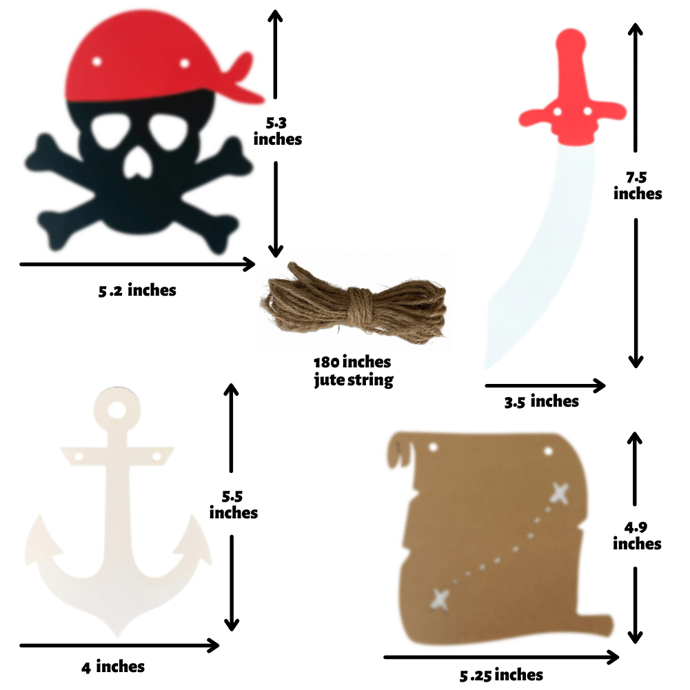 Pinfliers Pirate Theme Birthday Party Paper Bunting
