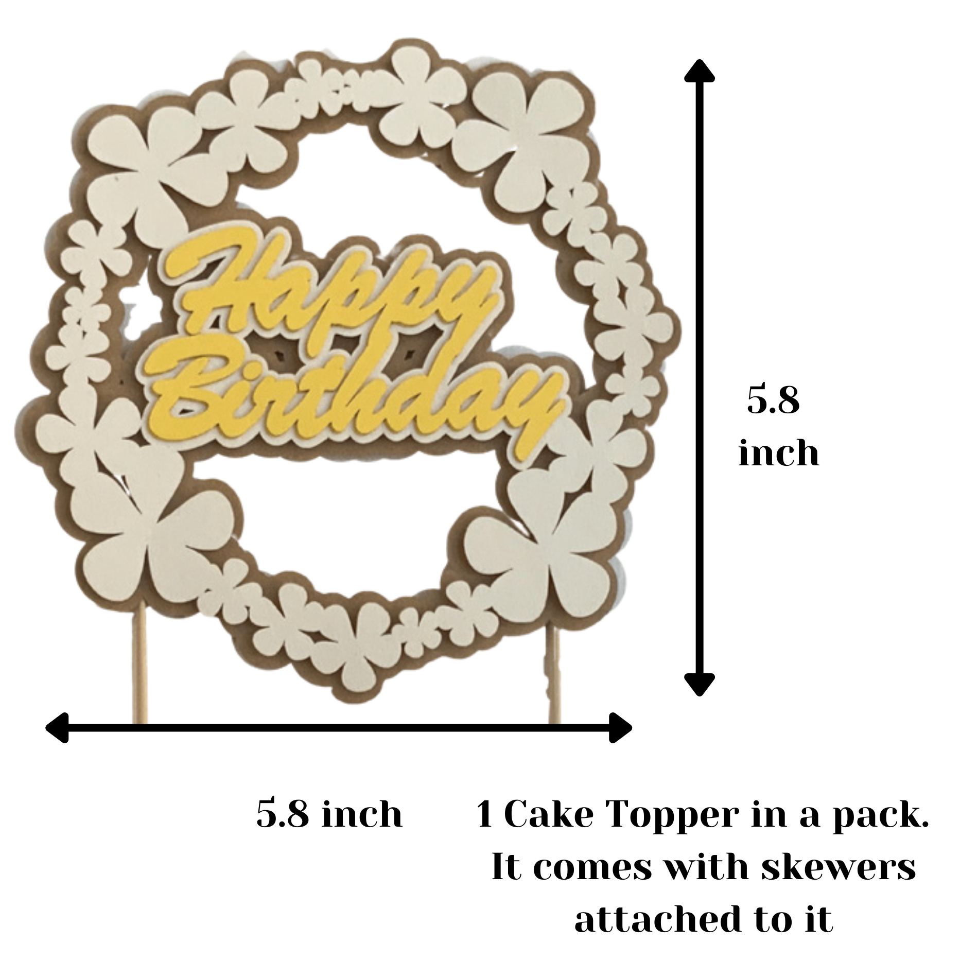 Pinfliers Rustic Theme Milestone Birthday Party Paper Cake Topper