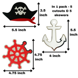 Pinfliers Pirate Theme Birthday Party Paper Small Cutouts for Centerpiece