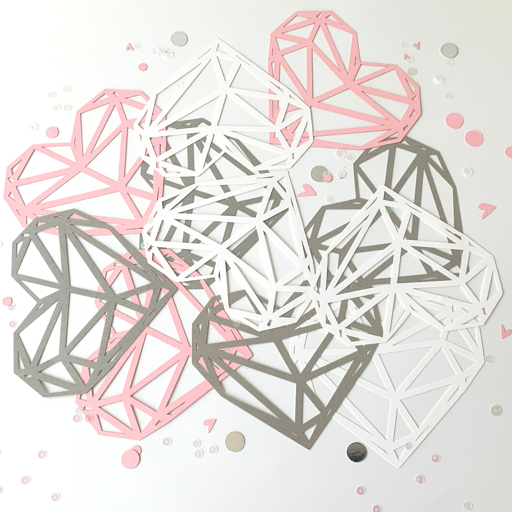 Pinfliers Happy Anniversary|Valentines Day Decoration Items,Pink Heart Shape Paper Bunting/Banner|Backdrop for Valentines|Wedding Anniversary Decor,15 pieces,75 inches in Length