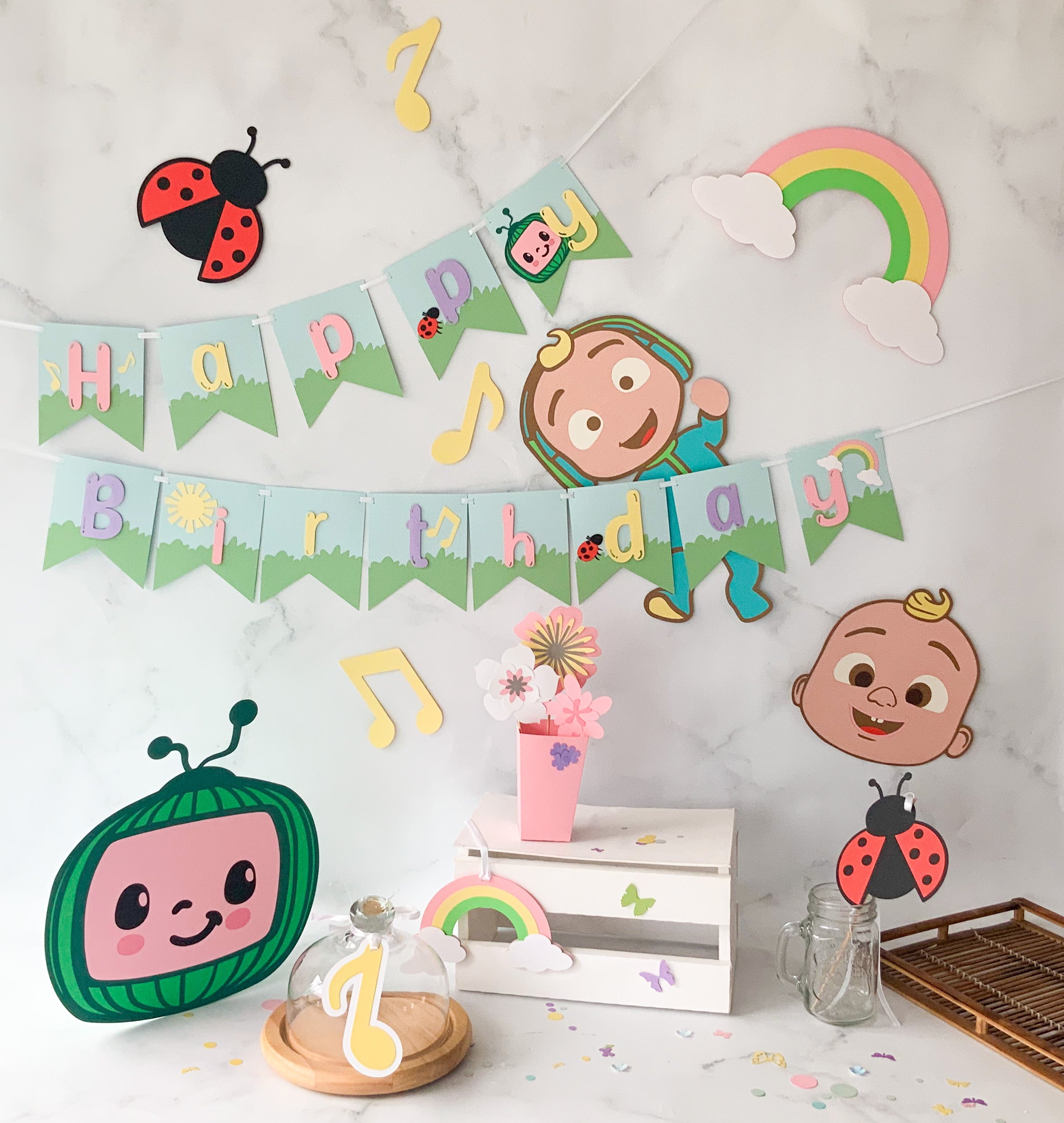 Pinfliers Cocomelon Theme Birthday Party Big Paper Cutouts Set 1