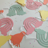 Pinfliers Boho Rainbow Theme Birthday Decoration Paper Pastel Bunting, 12 pieces,
