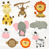Pinfliers Jungle/Safari Theme Birthday Party Paper Big Cutout for Backdrop, 9 cut outs in a pack
