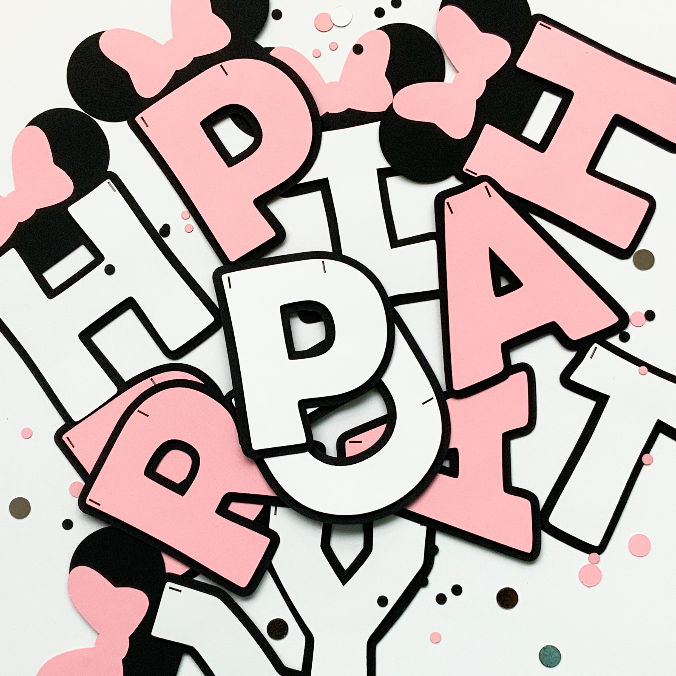 Pinfliers Minnie Mouse Theme Birthday Party Paper Happy Birthday Banner