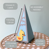 Pinfliers Duck Theme 1st Birthday Decoration|Return Favour For Baby Shower Function|Baby Announcement, Arrival,Paper Box|Birthday Centerpiece|5 Paper Return Favor Boxes|Multicolor