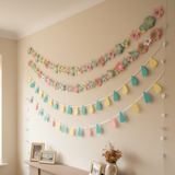 Pinfliers Paper Flower Garland with Pink & Yellow Flowers for Party Decoration, 18 flowers