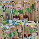 Pinfliers Paper Flower Garland with Pink & Yellow Flowers for Party Decoration, 18 flowers