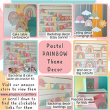 Pinfliers Boho Rainbow Theme Birthday Decoration Paper Pastel Bunting, 12 pieces