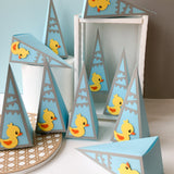 Pinfliers Duck Theme 1st Birthday Decoration for Boys,Girls|Unique Baby Shower Function,Announcement Return Favours|Paper Box|Birthday Table Decoration Items|10Birthday Favor Boxes for Kids|Multicolor