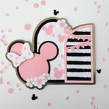 Pinfliers minnie mouse theme birthday decoration, 1 paper cake topper