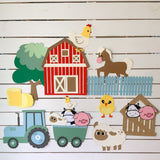 Farm Theme Birthday Party Decoration|Paper Cutouts for Birthday Decoration for kids|DIY Backdrop decor 1 pack, 12 pieces