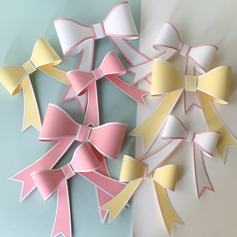 Pinfliers Galentines,Valentines Day decoration items, Bridal shower, Pastel Bow Theme for 18, 1st Birthday Decor, 9 Paper Pastel 3D Bows