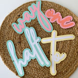 Pinfliers 1/2 way to one banner, pastel 6 month milestone celebration, 4 pieces