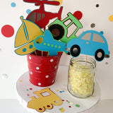 Transport Theme Hangings, Cutouts and Centerpieces Combo Pack, 54 Pieces