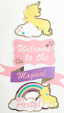 Pinfliers Pastel Unicorn Theme Birthday Party Decoration Paper Entrance Sign