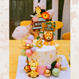 Pinfliers Jungle / Safari Theme Birthday decoration, Paper Cake Topper , 2 in a pack