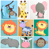 Pinfliers jungle safari theme birthday party decoration,  paper big cutout for backdrop decor,  9 cut-outs