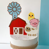 Barn, Barnyard, Farm,Animal Theme Birthday Party Decorations|2nd,1st Table Decor Items for Kids,Baby Boy, Girl|2 Pcs Paper Cake Toppers &12 Cupcake Topper