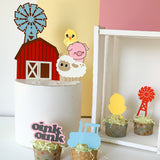 Barn, Barnyard, Farm,Animal Theme Birthday Party Decorations|2nd,1st Table Decor Items for Kids,Baby Boy, Girl|2 Pcs Paper Cake Toppers &12 Cupcake Topper