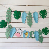 Pinfliers Jungle Theme Decoration|Animal Theme Birthday Decorations|1st Birthday Decoration for Baby Boy,Girl,Kids|Happy Birthday Banner|One banner&12 Paper Leaves|Multicolor