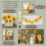 Pinfliers Rustic / Sunshine Theme Paper Sunflower Garland for Birthday Party