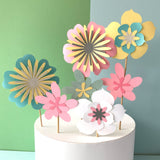 Pinfliers pastel paper flowers for birthday, anniversary, welcome baby home, baby shower decoration, 36 Piece, 120" in Length, flower garland in pink & mint