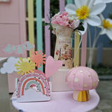 Pinfliers Boho Rainbow Theme Birthday Decoration Paper Pastel Bunting, 12 pieces