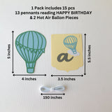 Hot Air Balloon Theme Birthday Decoration|Happy Birthday Banner|1st Birthday Decoration for Baby Girl,Boy|Birthday Backdrop, Wall Decoration|15 Pieces