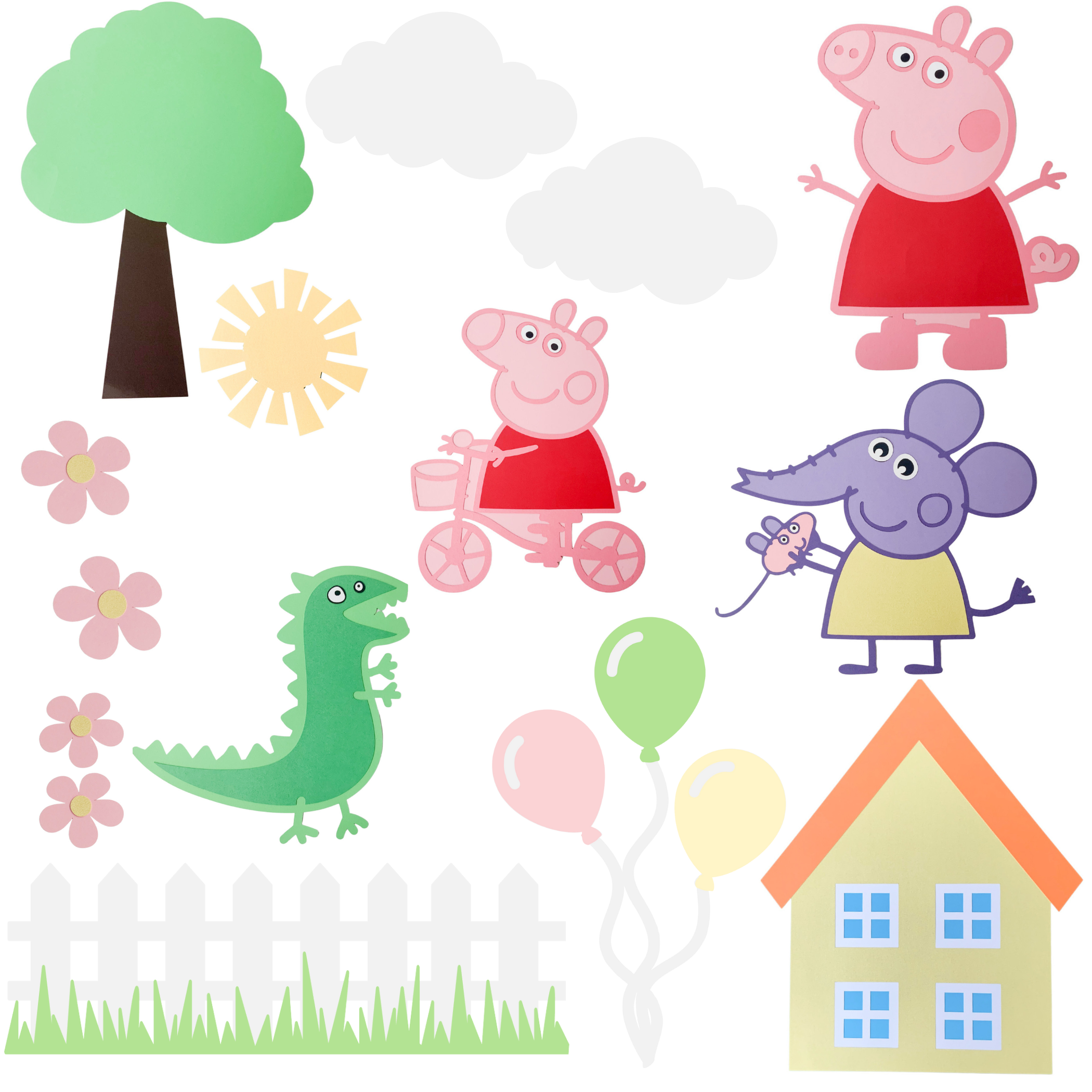 Peppa Pig Theme Paper Cake Topper, Pinfliers