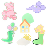 Pinfliers Peppa Pig Theme Birthday Party Paper Cutouts for Centerpiece