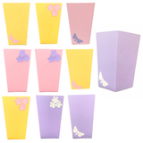 Pinfliers Butterfly / Flower Theme Birthday Party Paper French Fries / Popcorn Box, A set of 10