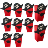 Pinfliers Pirate Theme Party Paper French Fries / Popcorn Boxes, A set of 10